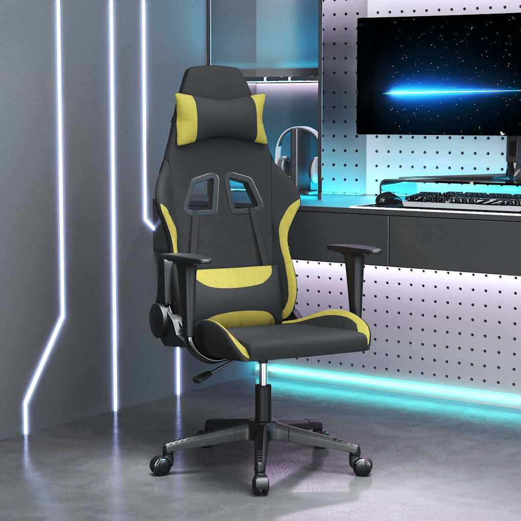 Vidaxl gamestoel stof zwart en lichtgroen