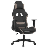 Vidaxl gamestoel met voetensteun stof zwart en taupe