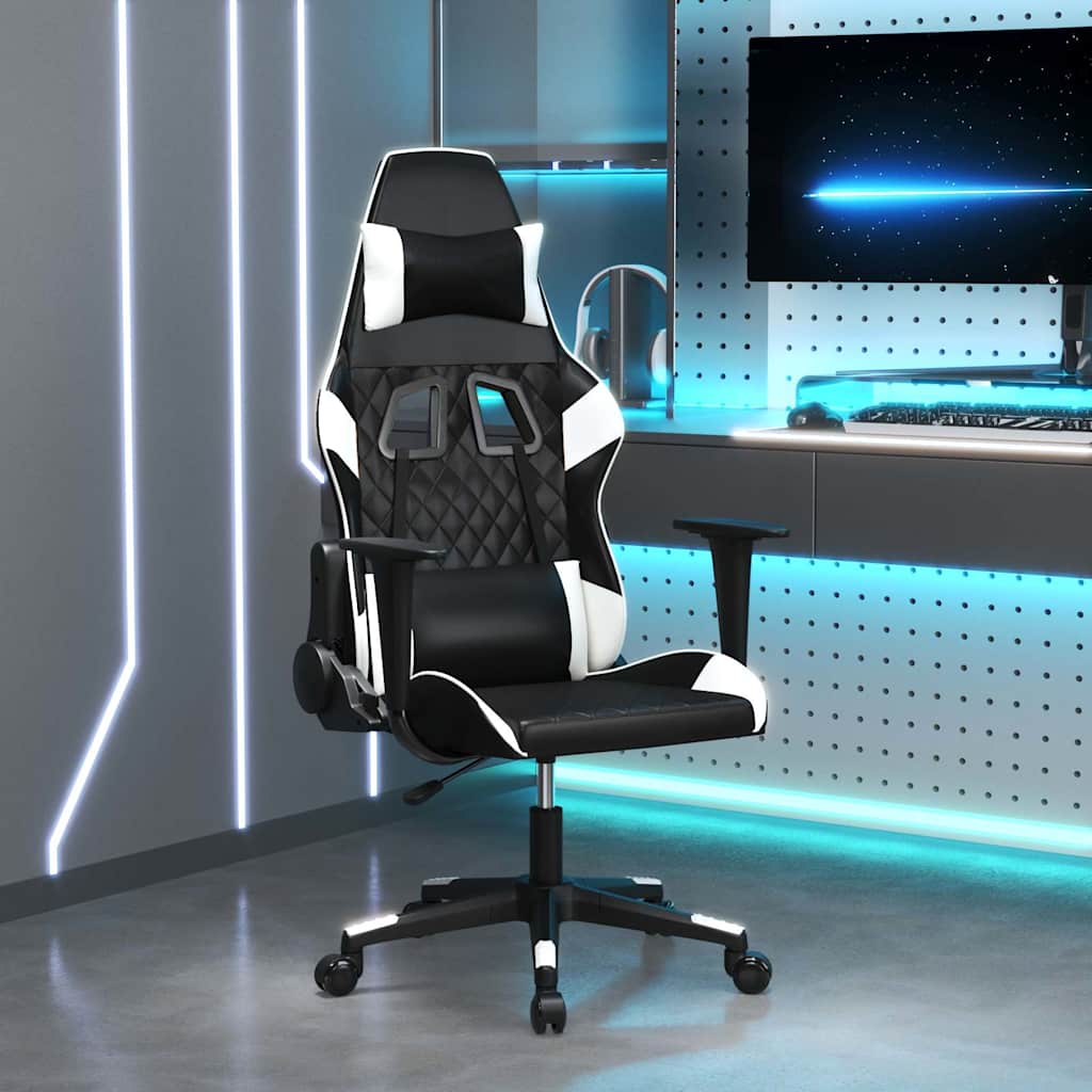 Vidaxl gamestoel kunstleer zwart en wit