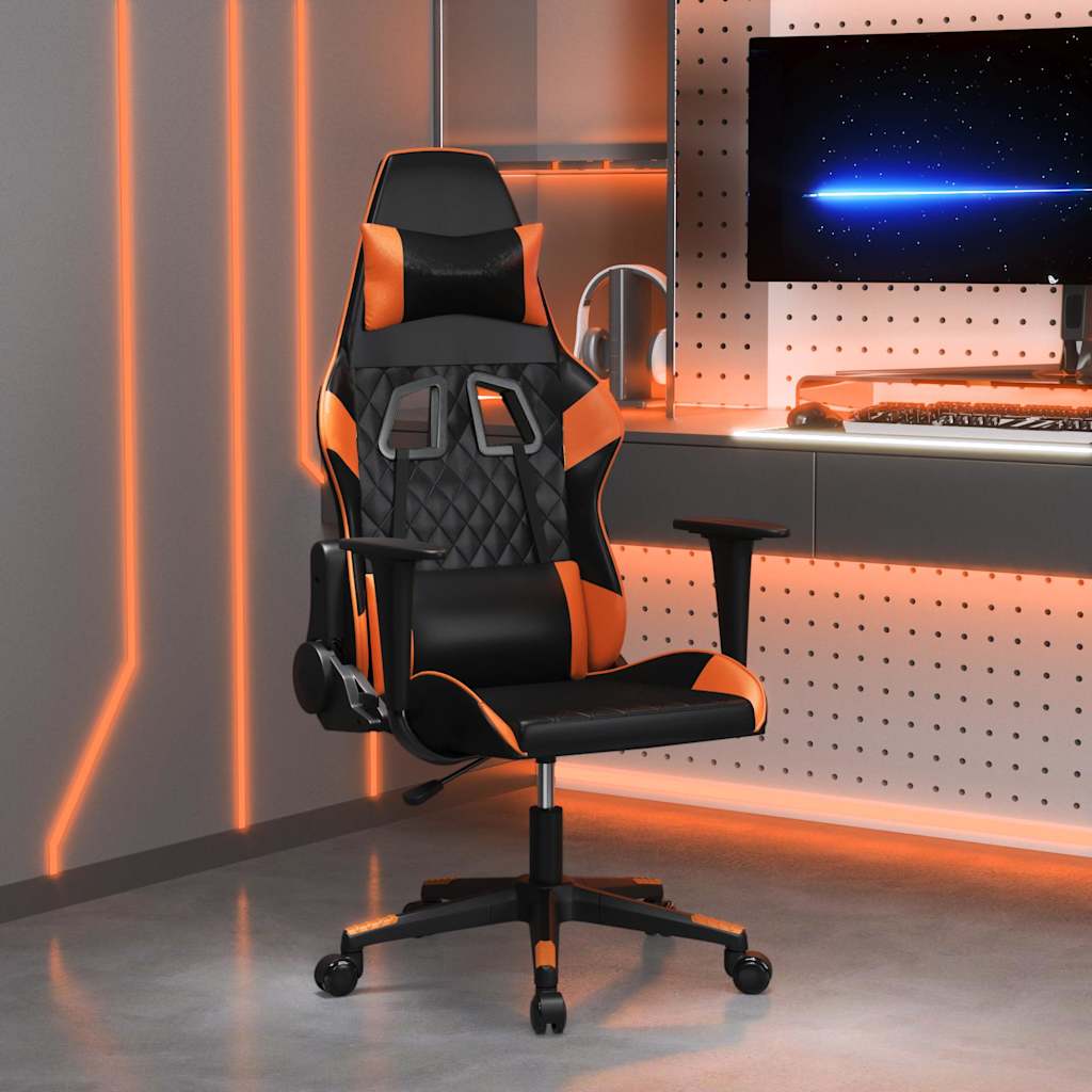 Vidaxl gamestoel kunstleer zwart en oranje