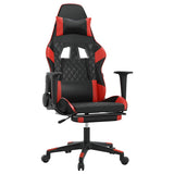 Vidaxl gamestoel met voetensteun kunstleer zwart en rood