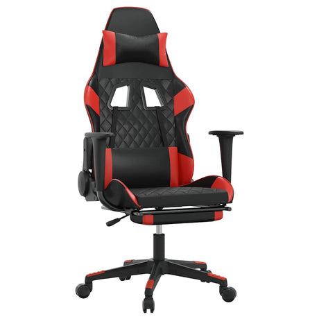 Vidaxl gamestoel met voetensteun kunstleer zwart en rood