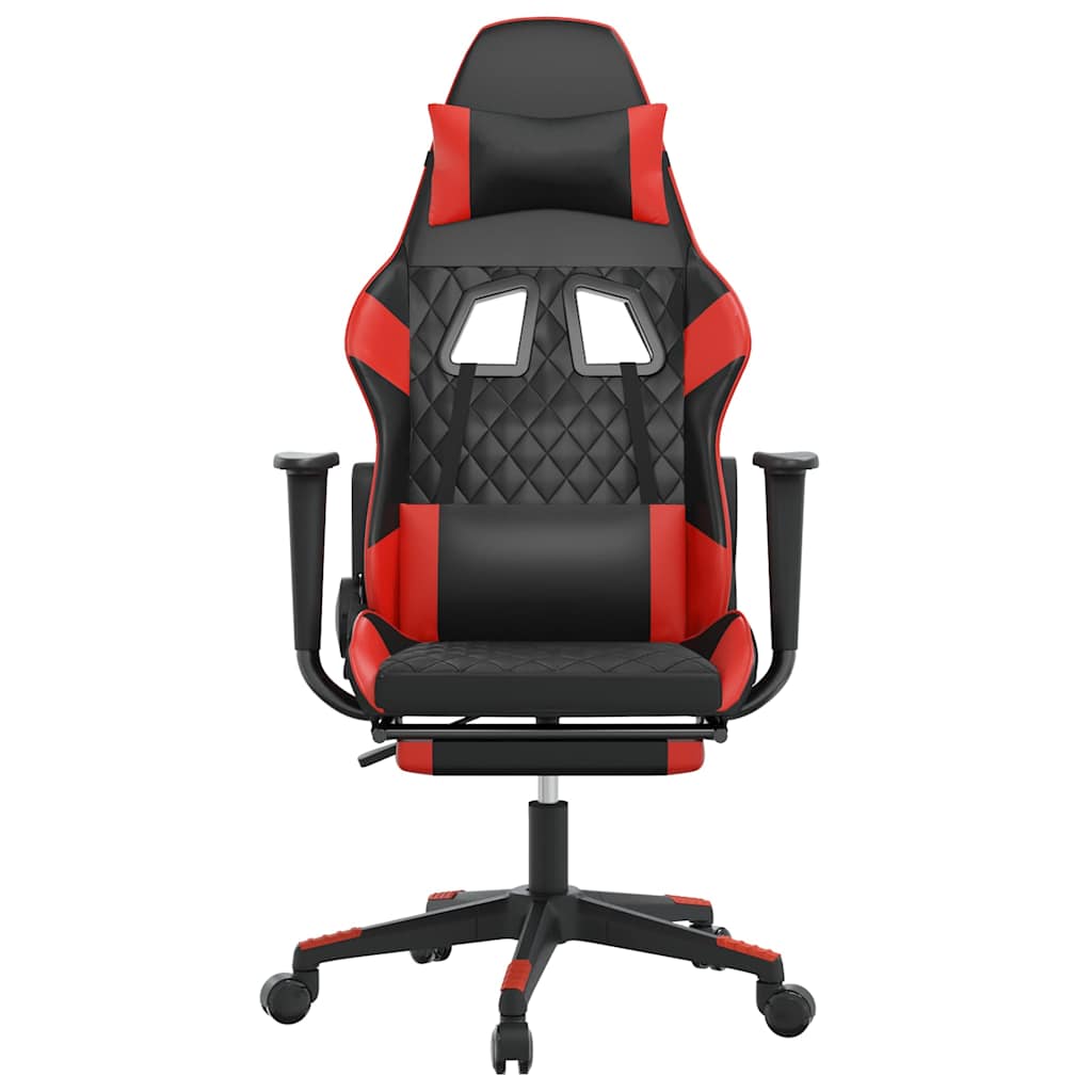 Vidaxl gamestoel met voetensteun kunstleer zwart en rood