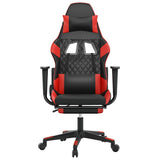 Vidaxl gamestoel met voetensteun kunstleer zwart en rood