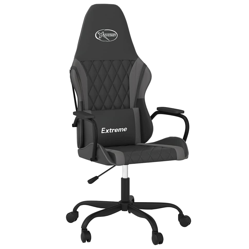 Vidaxl gamestoel kunstleer zwart en grijs