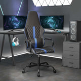 Vidaxl gamestoel kunstleer zwart en blauw