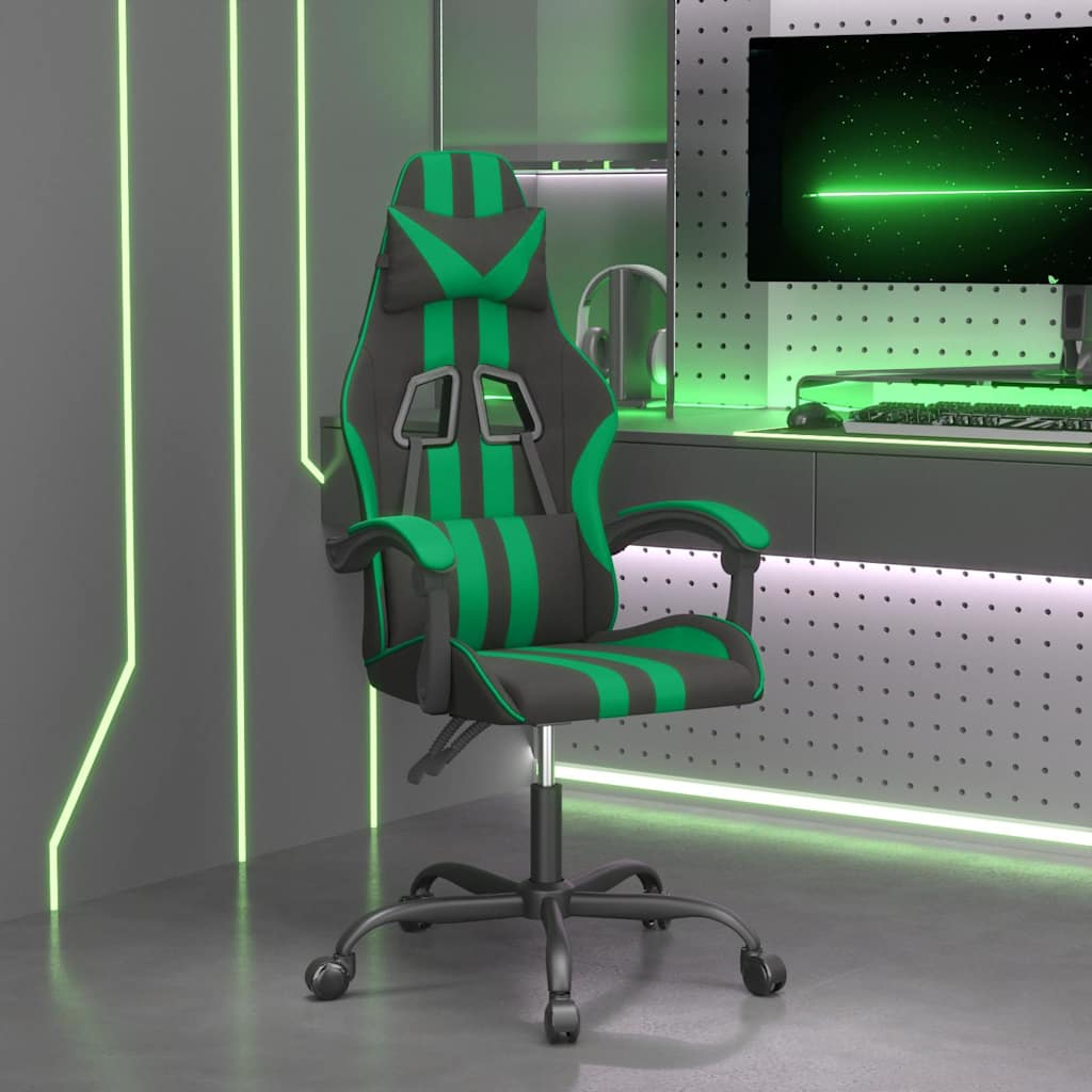 Vidaxl gamestoel kunstleer zwart en groen