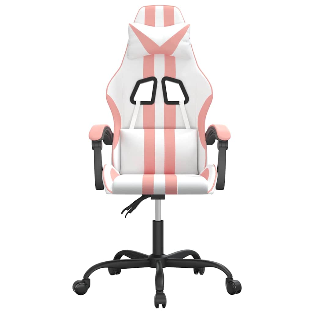 Vidaxl gamestoel kunstleer wit en roze