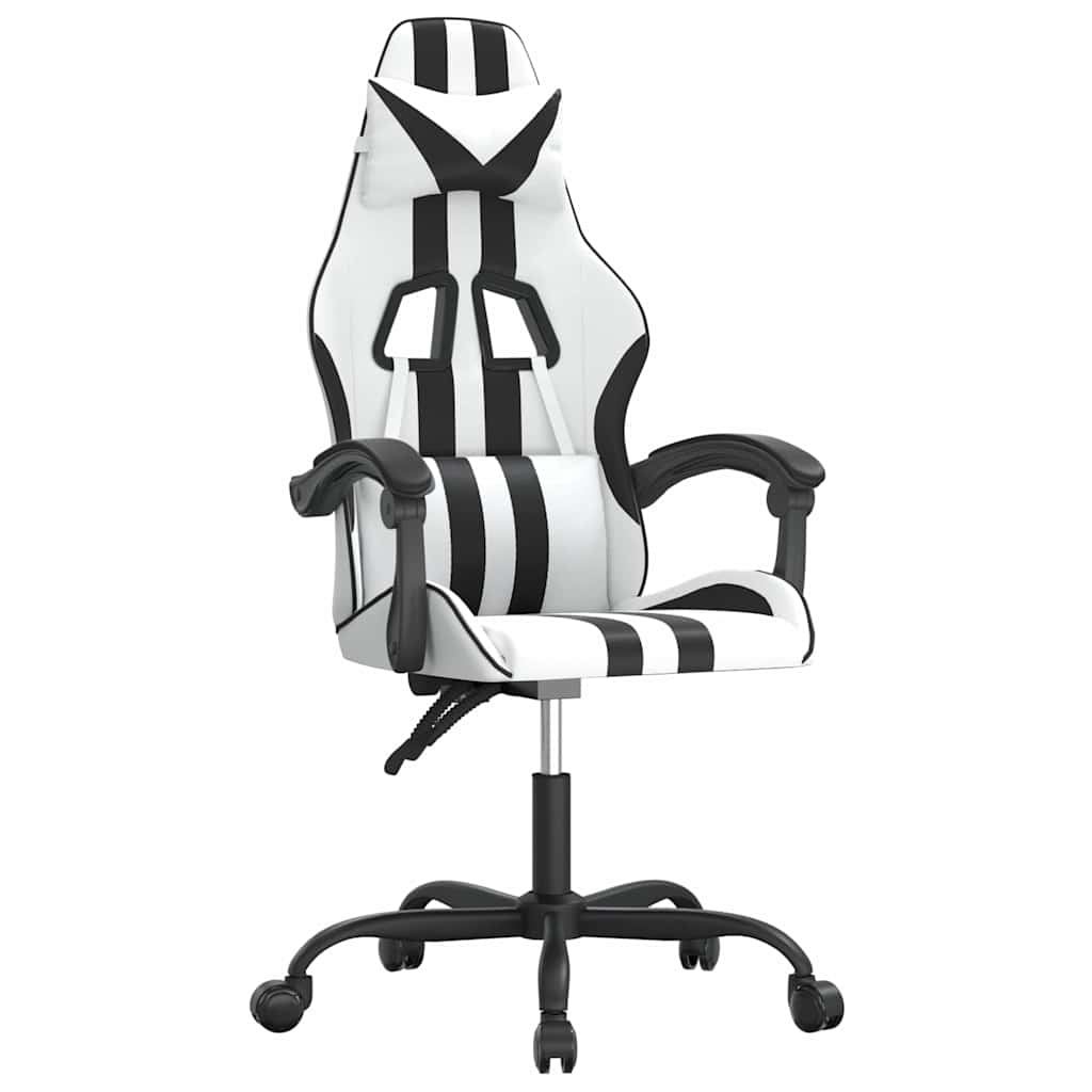 Vidaxl gamestoel kunstleer wit en zwart
