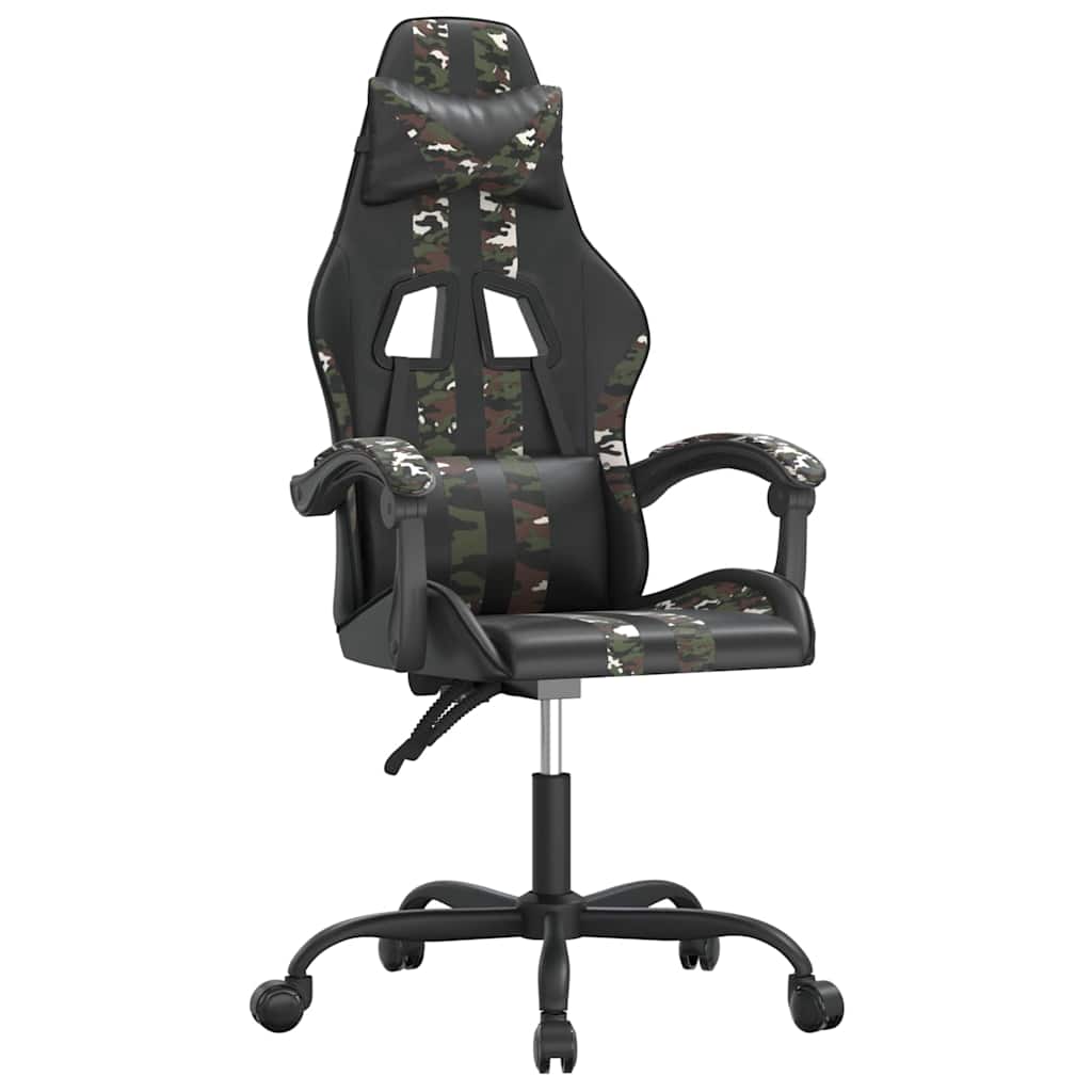 Vidaxl gamestoel kunstleer zwart en camouflage