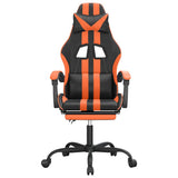 Vidaxl gamestoel met voetensteun kunstleer zwart en oranje