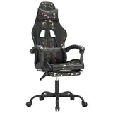 Vidaxl gamestoel met voetensteun kunstleer zwart en camouflage