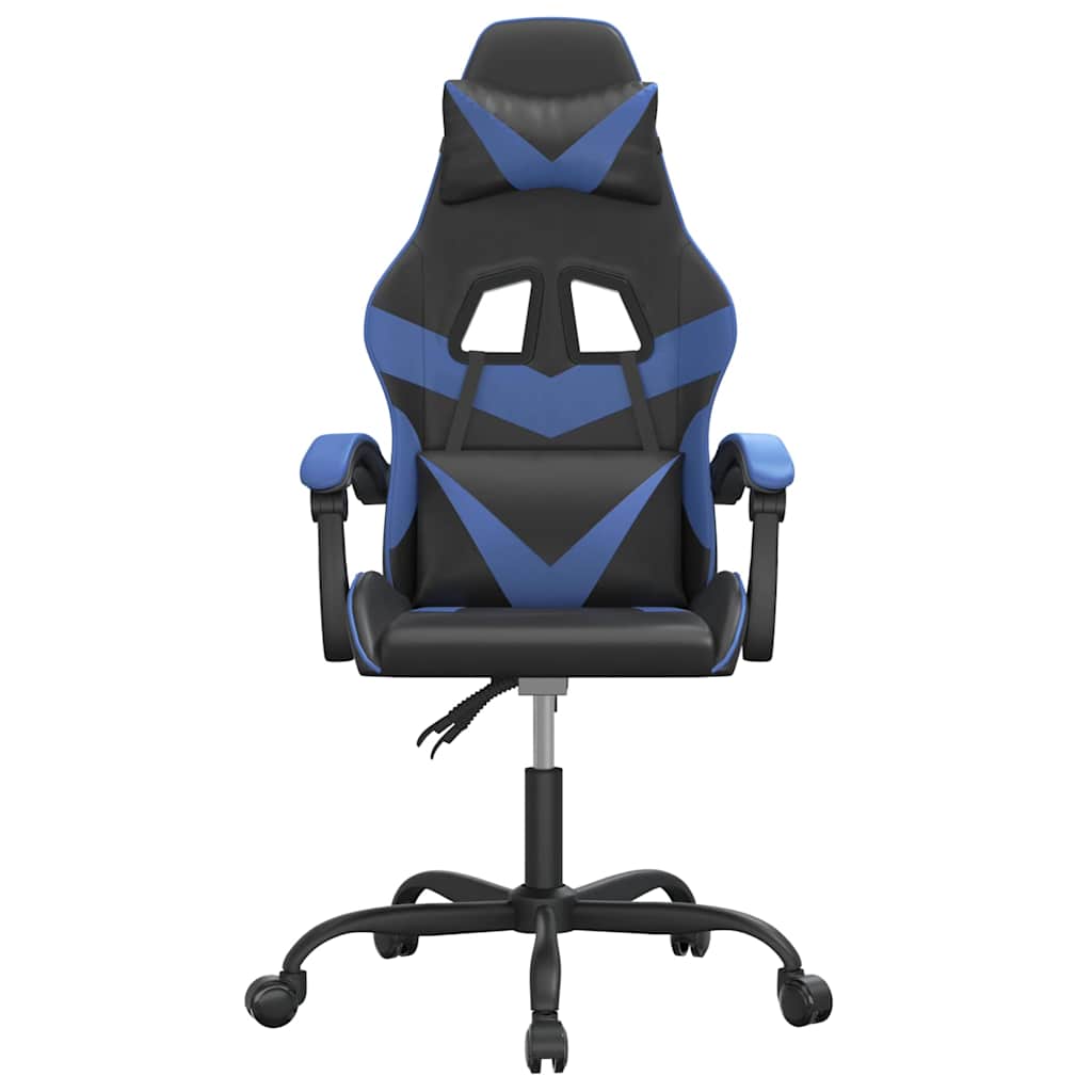 Vidaxl gamestoel kunstleer zwart en blauw