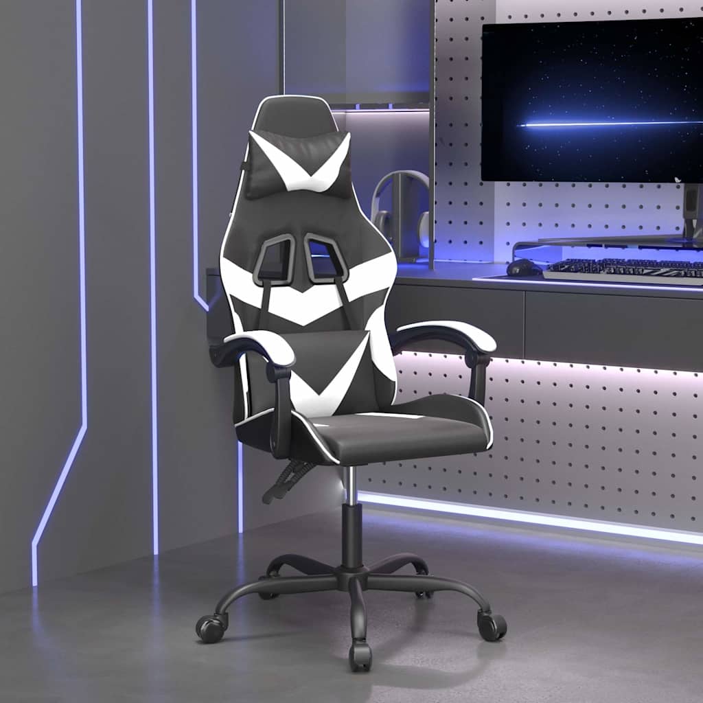 Vidaxl gamestoel kunstleer zwart en wit