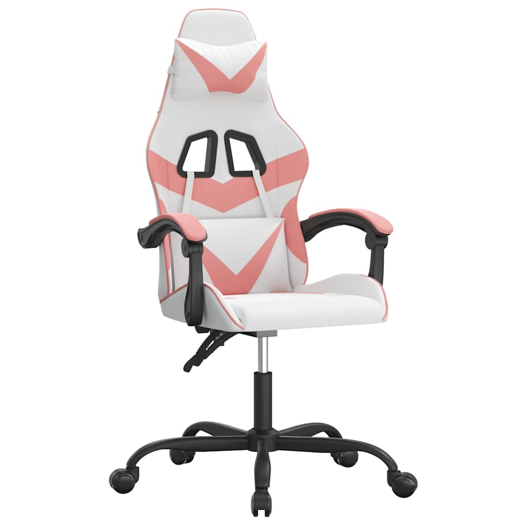 Vidaxl gamestoel kunstleer wit en roze