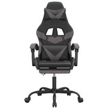 Vidaxl gamestoel met voetensteun kunstleer zwart en grijs