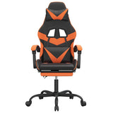 Vidaxl gamestoel met voetensteun kunstleer zwart en oranje