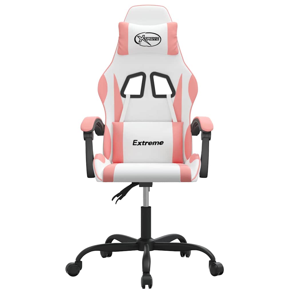 Vidaxl gamestoel kunstleer wit en roze