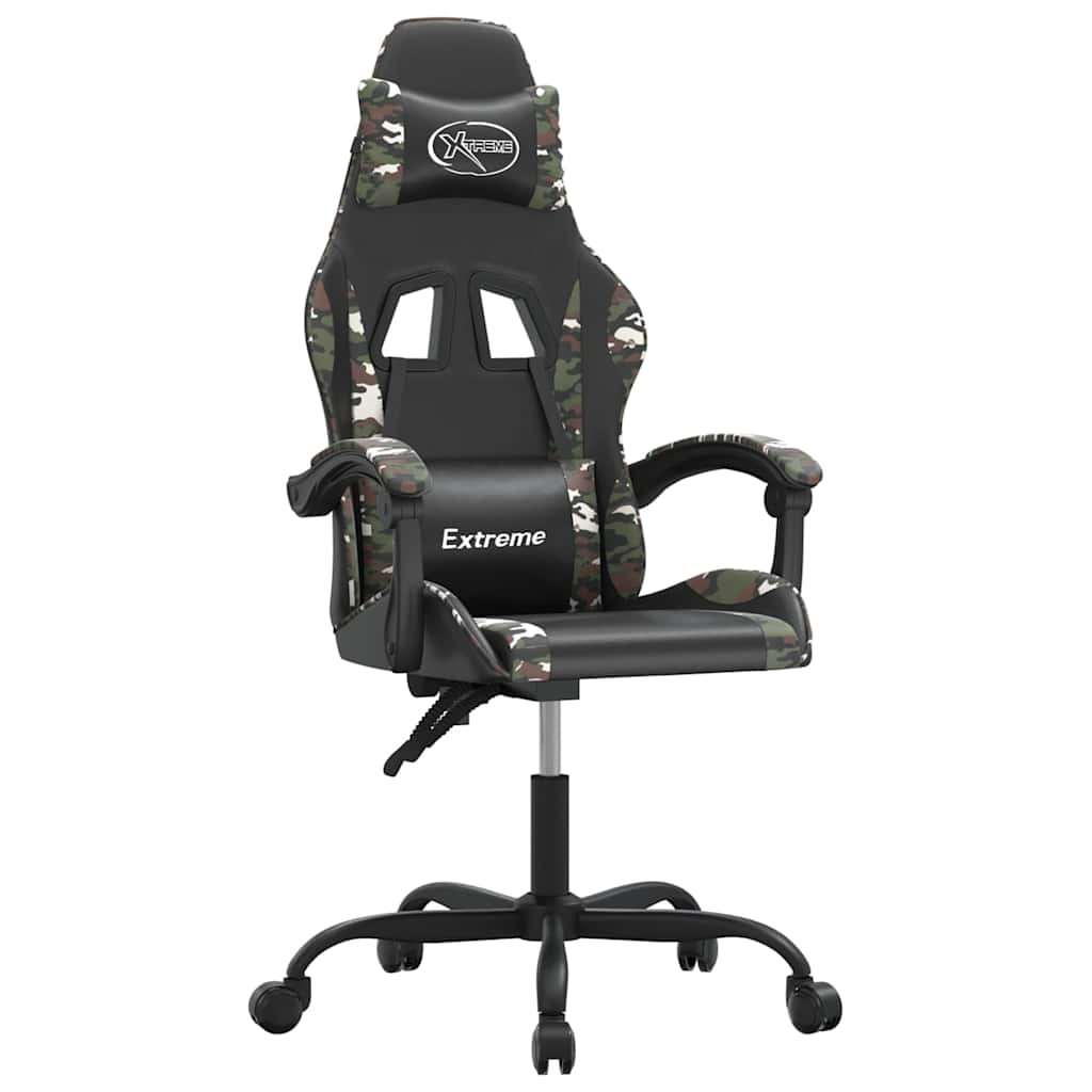 Vidaxl gamestoel kunstleer zwart en camouflage