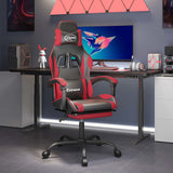 Vidaxl gamestoel met voetensteun kunstleer zwart en rood