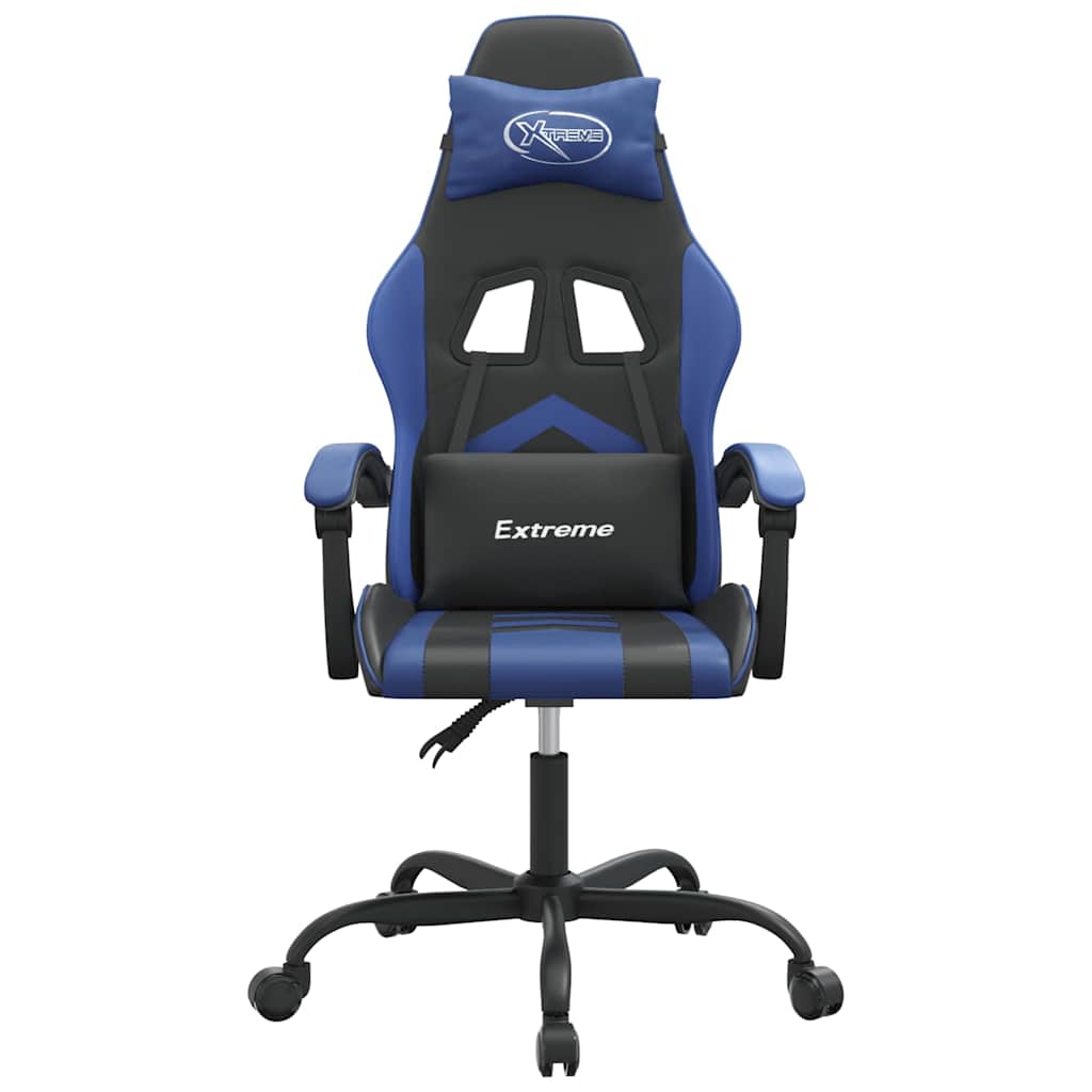 Vidaxl gamestoel kunstleer zwart en blauw