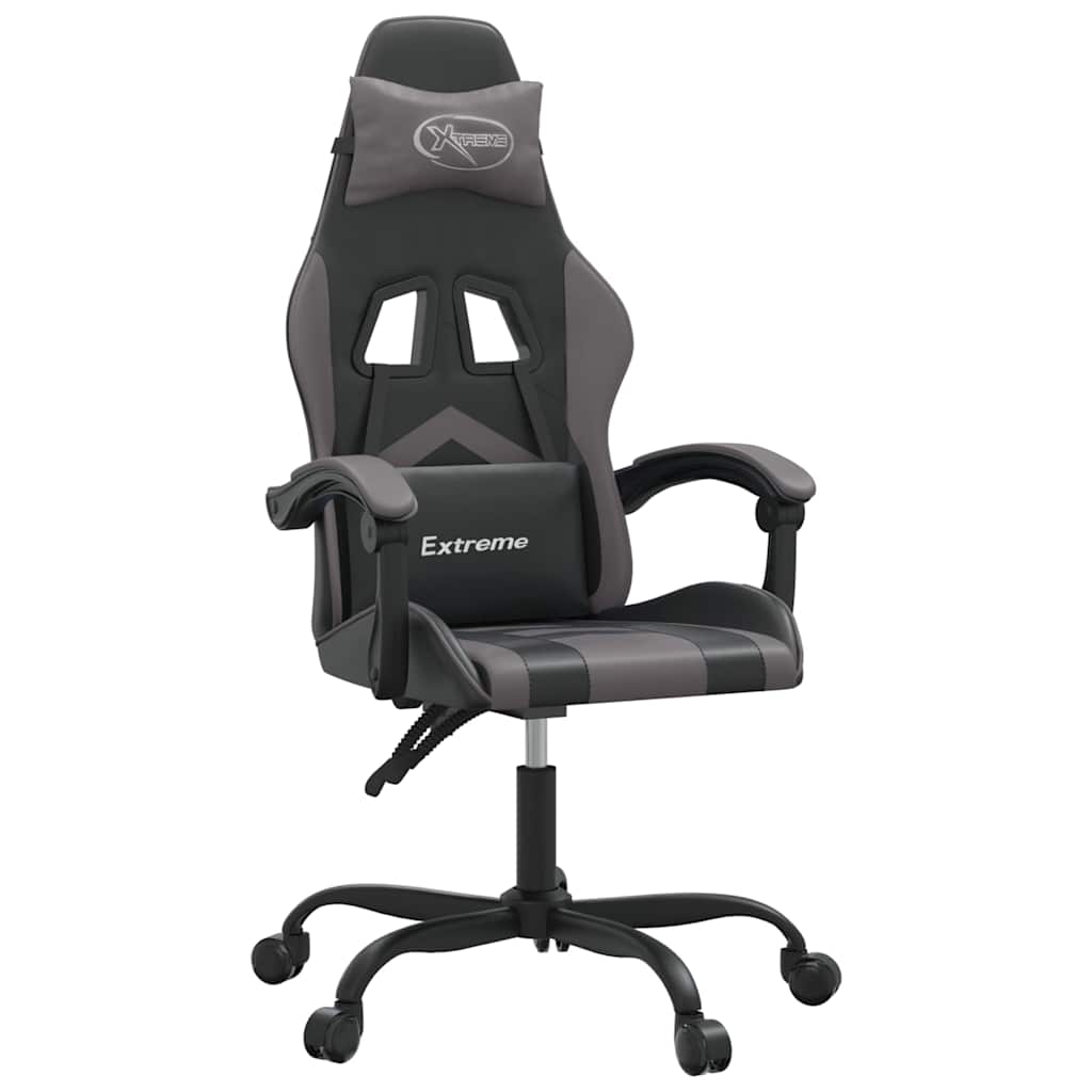 Vidaxl gamestoel kunstleer zwart en grijs