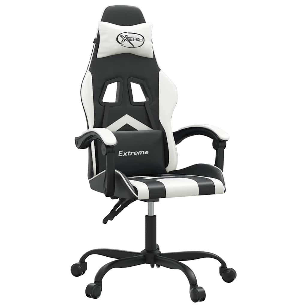 Vidaxl gamestoel kunstleer zwart en wit
