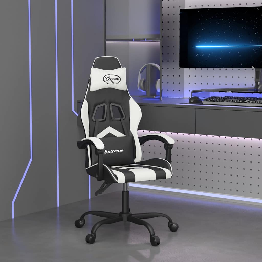 Vidaxl gamestoel kunstleer zwart en wit