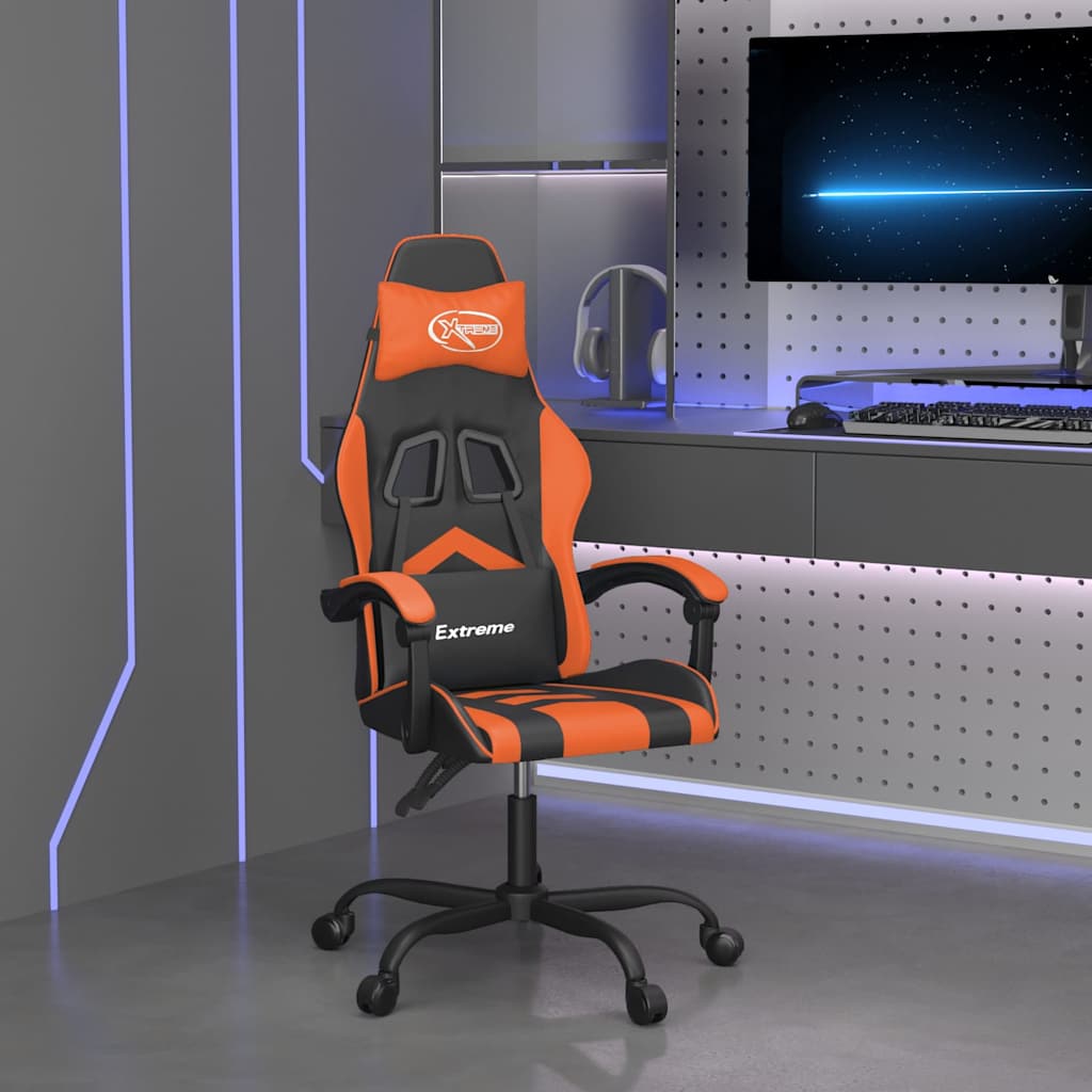 Vidaxl gamestoel kunstleer zwart en oranje