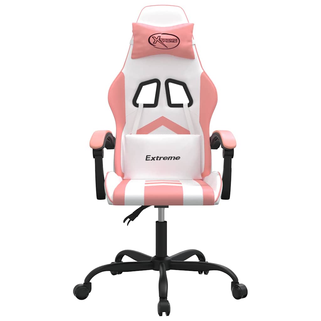 Vidaxl gamestoel kunstleer wit en roze