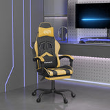 Vidaxl gamestoel met voetensteun kunstleer zwart en goudkleurig