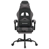 Vidaxl gamestoel met voetensteun kunstleer zwart en grijs