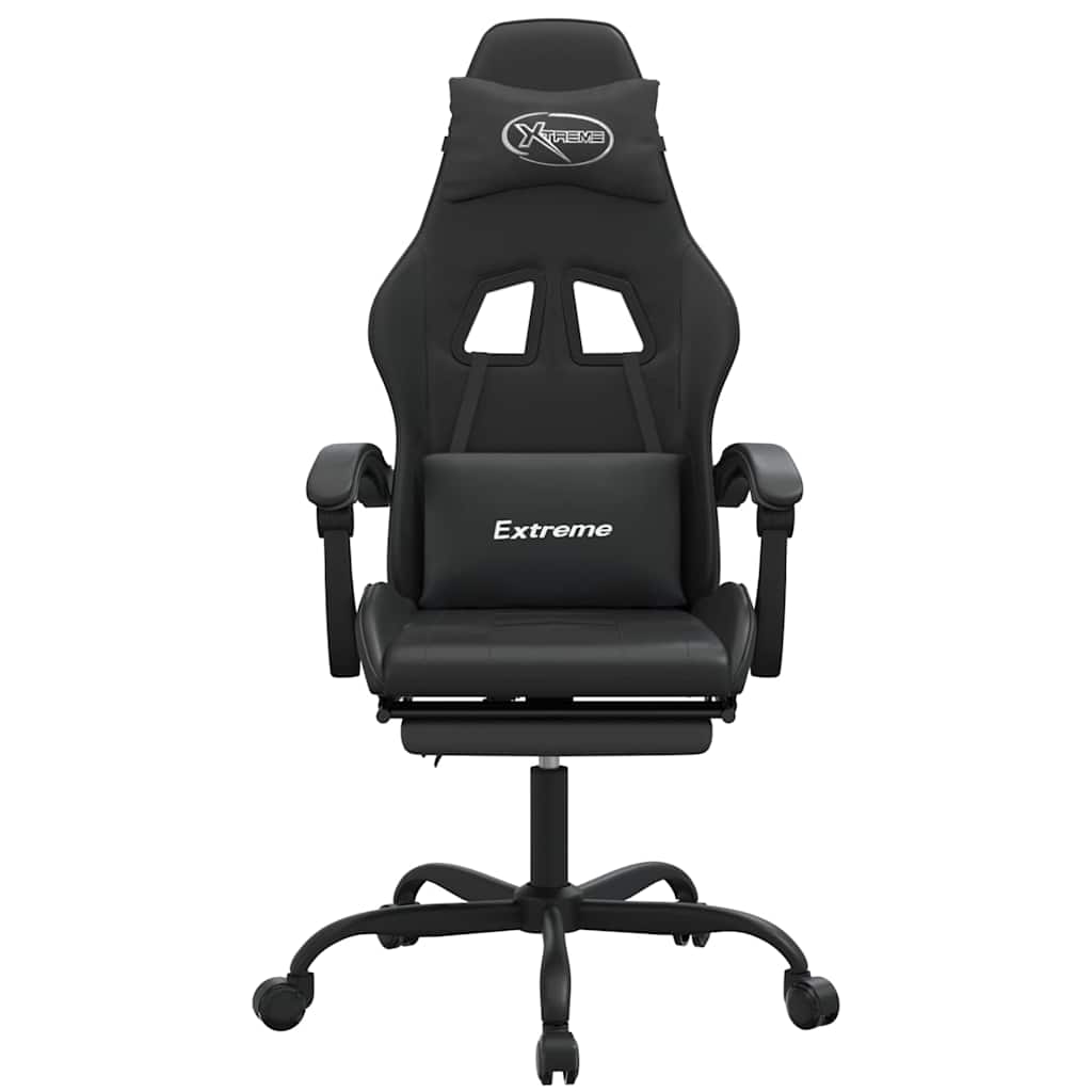Vidaxl gamestoel met voetensteun kunstleer zwart
