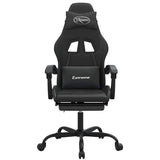Vidaxl gamestoel met voetensteun kunstleer zwart