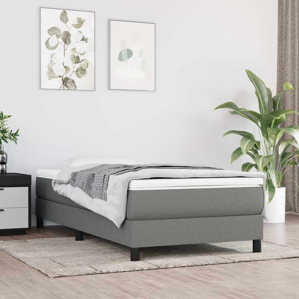 Vidaxl boxspring bed 90x190 cm stof donkergrijs