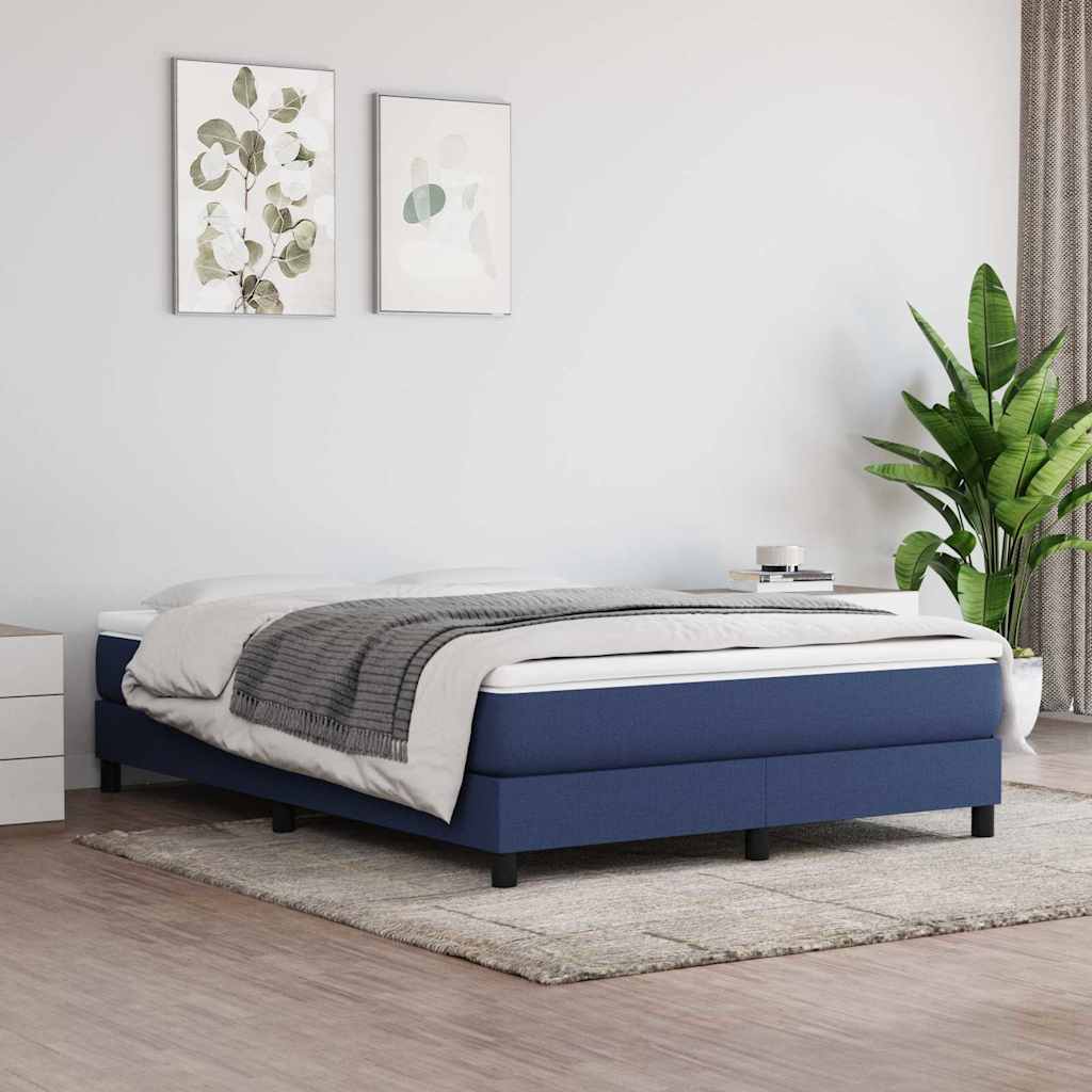 Vidaxl boxspring bed stof blauw 140x190 cm