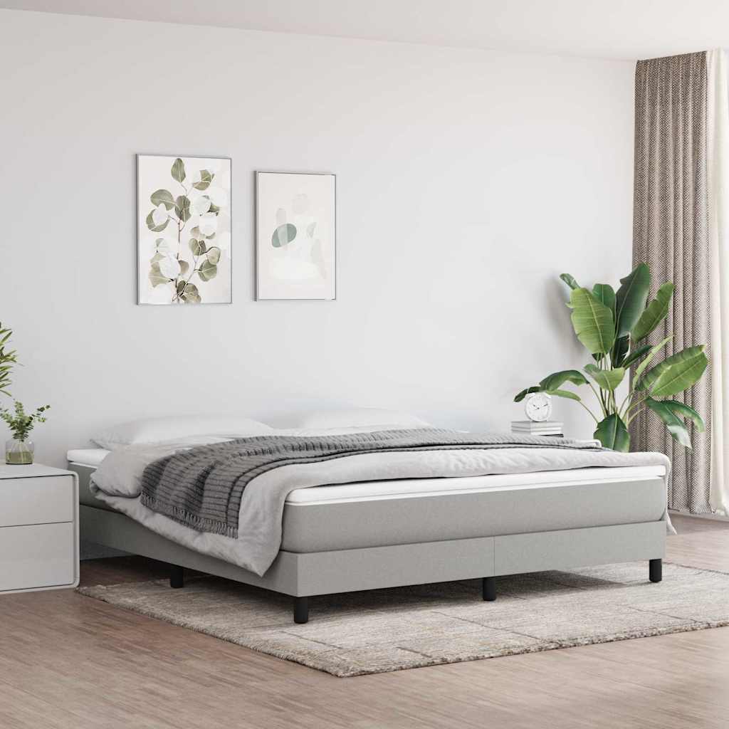 Vidaxl boxspring bed stof lichtgrijs 160x200 cm