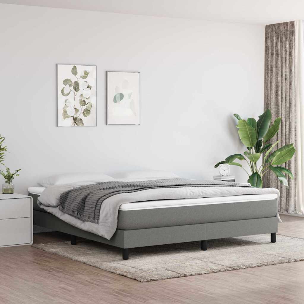 Vidaxl boxspring bed stof donkergrijs 160x200 cm