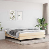 Vidaxl boxspring bed stof crèmekleurig 160x200 cm