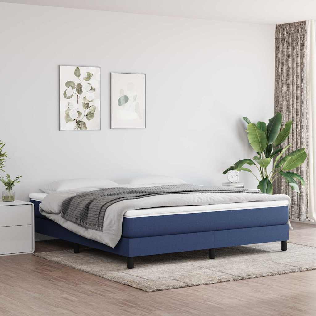 Vidaxl boxspring bed stof blauw 160x200 cm