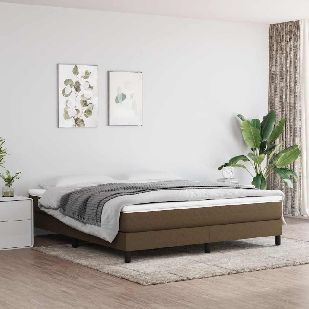 Vidaxl boxspring bed stof donkerbruin 180x200 cm