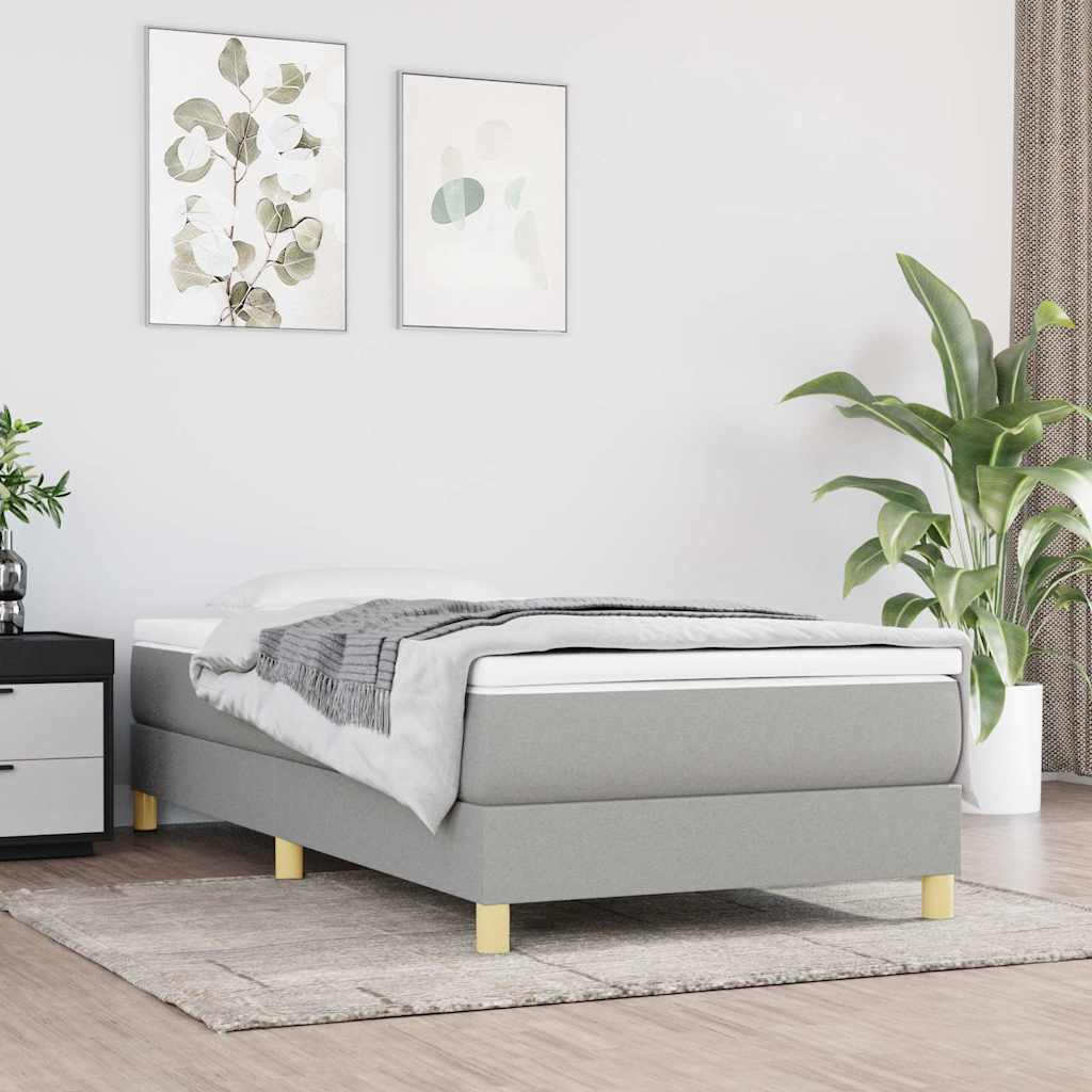 Vidaxl boxspring bed 90x200 cm stof lichtgrijs