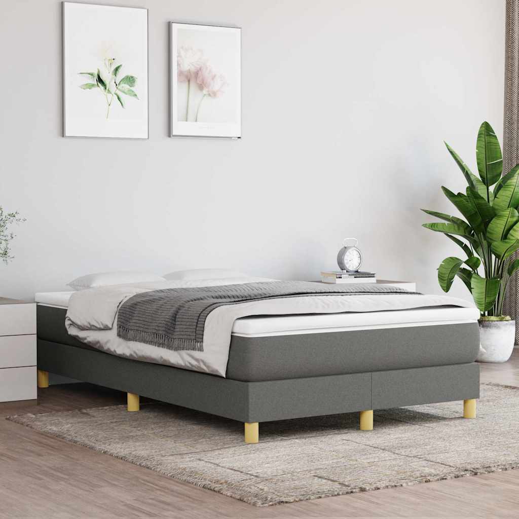 Vidaxl boxspring bed 120x200 cm stof donkergrijs