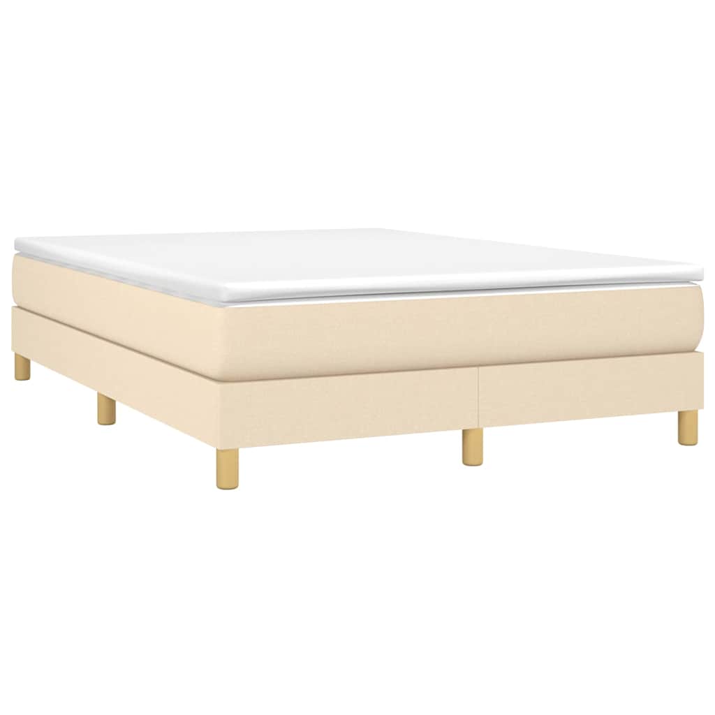 Vidaxl boxspring bed stof crèmekleurig 140x190 cm