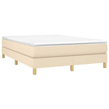 Vidaxl boxspring bed stof crèmekleurig 140x200 cm