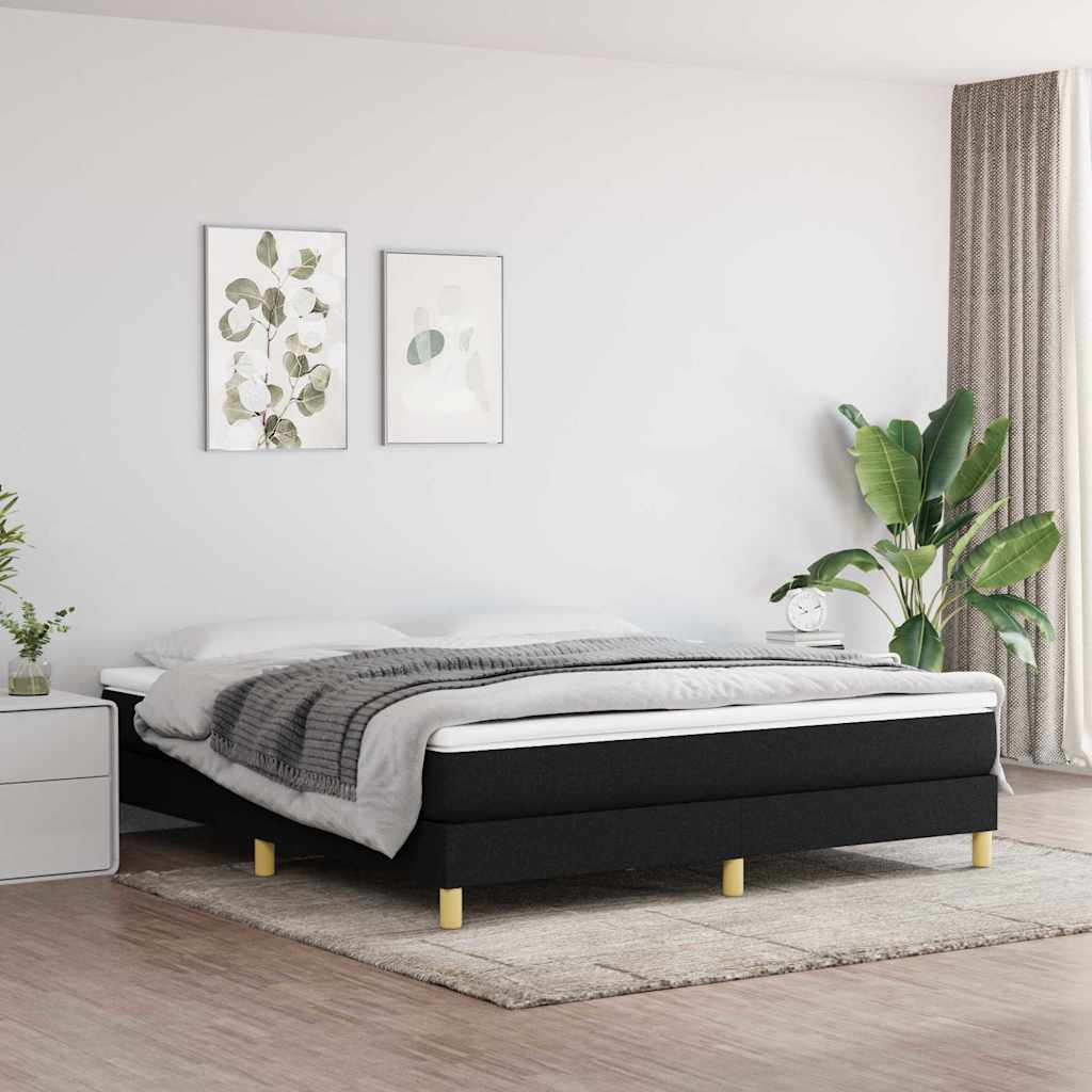 Vidaxl boxspring bed stof zwart 160x200 cm