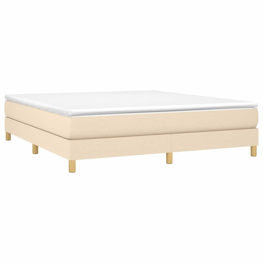 Vidaxl boxspring bed stof crèmekleurig 160x200 cm