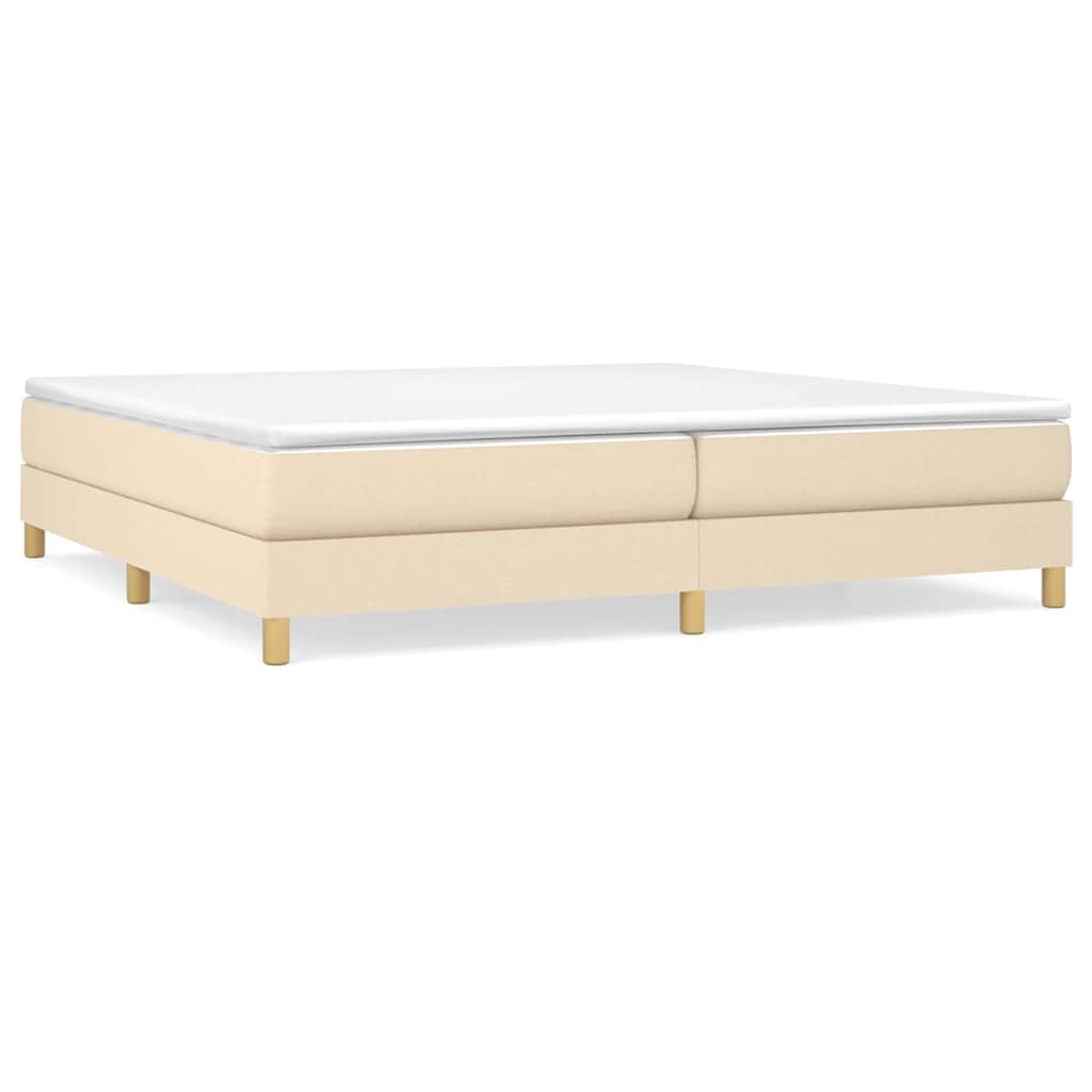 Vidaxl boxspring bed stof crèmekleurig 200x200 cm