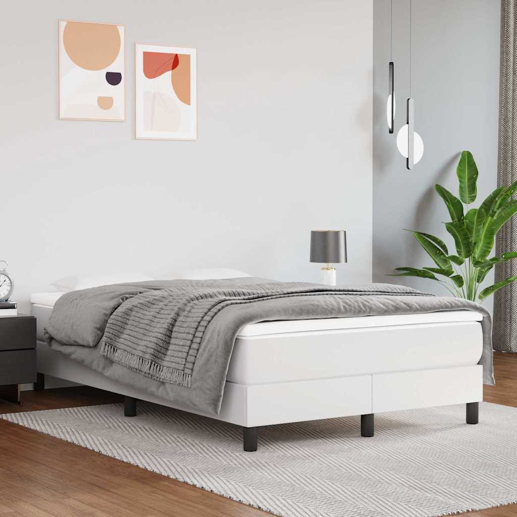 Vidaxl boxspring bed kunstleer wit 120x200 cm