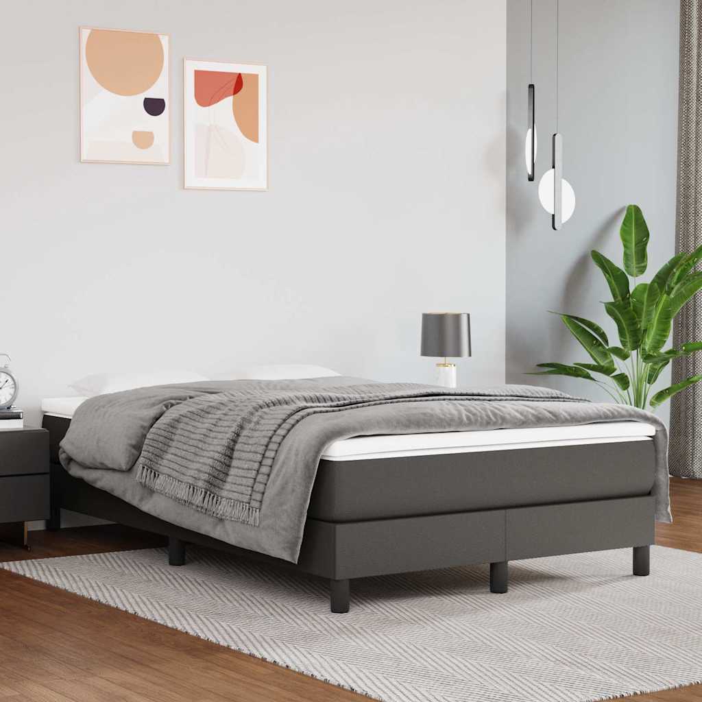 Vidaxl boxspring bed kunstleer grijs 120x200 cm